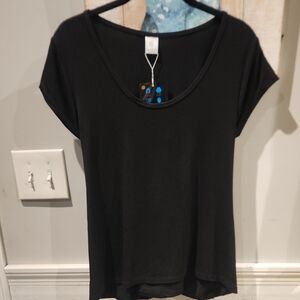 NWT Malisun Women's Sz One Sz Black Stretch Top